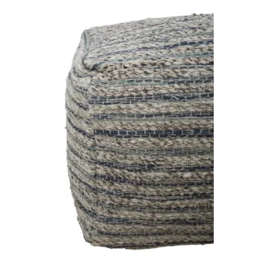 PUFF PERU' Kwadratowy 50 50 40 cm (35% Wełna / 35% Juta / 30% Bawełna)